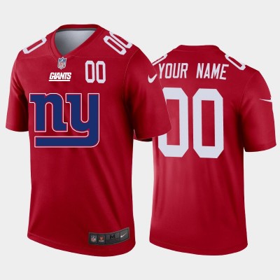 New York Giants Custom Red Men's Nike Big Team Logo Player Vapor Limited NFL Jersey